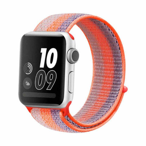 Ремешок Nylon loop на Apple Watch 42/44/45mm Orange/grey